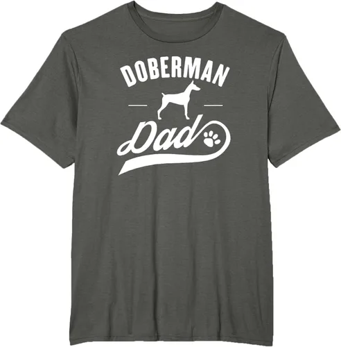 Vista 7 de Doberman Dad - Camiseta para amante del dueño del perro, Negro, S