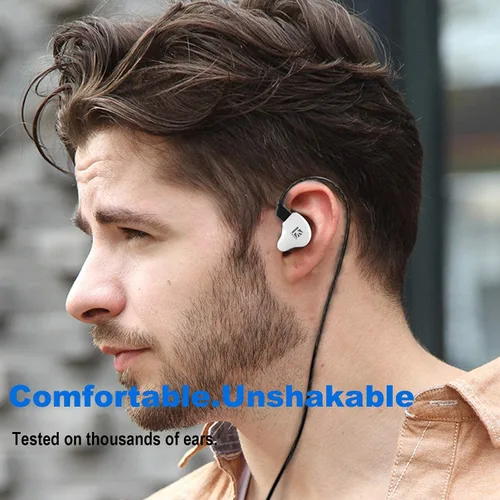 Vista 7 de YINYOO KBEAR KS1 Negro Sin Mic+KBEAR KS1 Blanco con Micrófono HiFi Monitor Auriculares