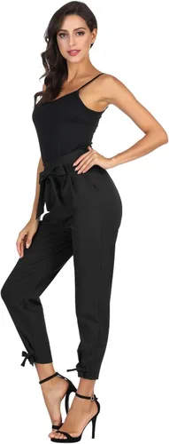 Vista 3 de GRACE KARIN - Pantalón deportivo tipo lápiz para mujer, diseño informal de tiro alto para el trabajo, con lazo y bolsillos