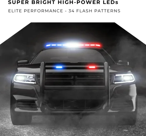 Vista 5 de SpeedTech Lights K-Force Elite 47 Barra de luz LED de tamaño completo – 132 LEDs, 396W Luz de advertencia de emergencia de montaje en techo