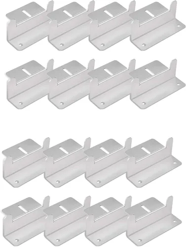 Vista 8 de BougeRV 8 unidades de soporte tipo Z para montaje de panel solar, compatible con RV, techo, embarcación, fuera de la red, 2 juegos de 4