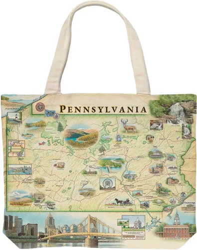 Vista 43 de Xplorer Maps Bolsa de lona con asas, bolsa de compras de comestibles de tela, bolsa reutilizable y ecológica, 100% algodón, lavable