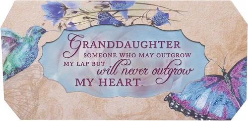 Vista 3 de Cottage Garden Granddaughter Never Outgrow Heart Butterfly and Bird Glitter Caja musical Plays You are My Sunshine