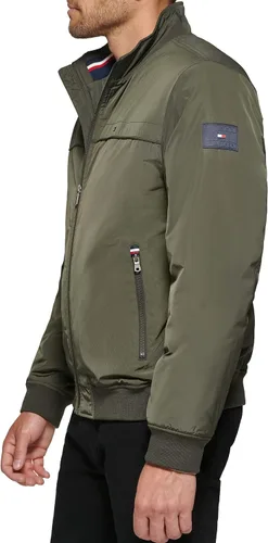 Vista 3 de Tommy Hilfiger Chaqueta bomber de memoria sintética de rendimiento para hombre