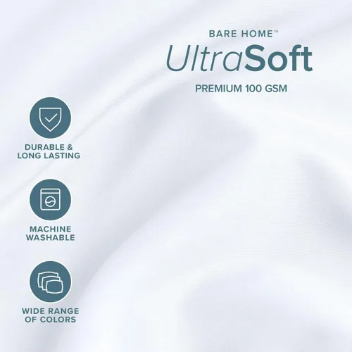 Vista 4 de Bare Home Juego de Sábanas Twin - Sábanas de Cama de Microfibra Ultra-Suave 1800 - Doble Cepillado - Bolsillos Profundos - Ajuste Fácil - Extra