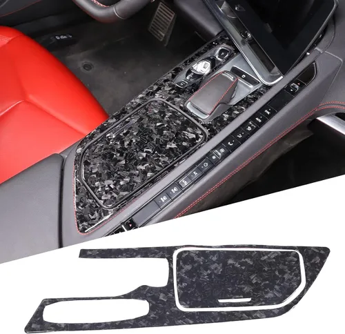 Vista 9 de Cubierta de fibra de carbono suave para panel de consola central compatible con Chevrolet Corvette C8 2020-2024, caja de almacenamiento de consola