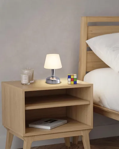 Vista 9 de KDG Lámparas de mesa pequeñas modernas inalámbricas, lámpara de escritorio LED regulable impermeable portátil para exteriores y ducha, luz con Plata