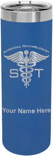Vista 11 de LaserGram Vaso delgado aislado al vacío de 22 onzas, ST Surgical Technologist, grabado personalizado incluido (negro)