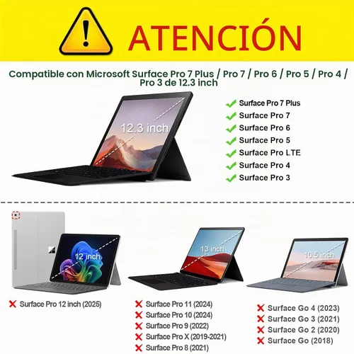 Vista 2 de Fintie - Funda para Microsoft Surface Pro 7 Plus, Pro 7/6/5/4/3 de 12,3 pulgadas