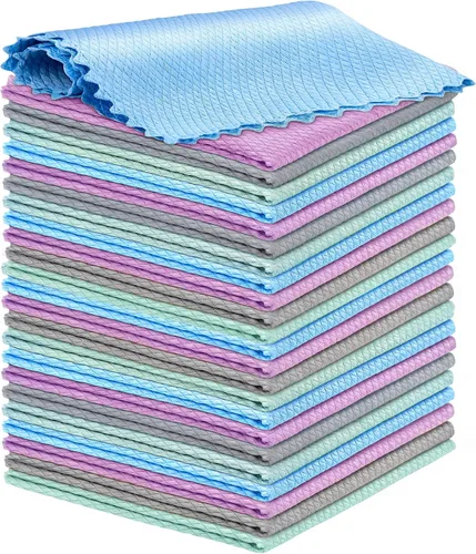 Vista 10 de Niveaya Paño de limpieza de vidrio de microfibra, paños multifuncionales reutilizables sin pelusas, paño de limpieza de ventana de ducha de acero