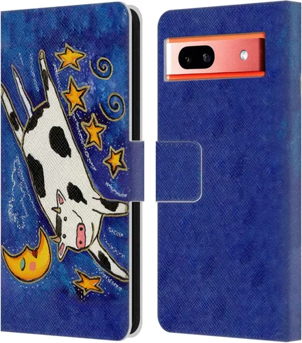 Vista 9 de Head Case Designs Officially Licensed Wyanne Blue Watercolour Bear Animals 2 Leather Wallet Case Compatible with Google Pixel 7a