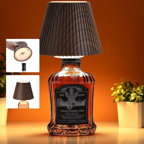 Vista 8 de WILIT Lámpara Inalámbrica de Botella para Botellas de Licor, Lámpara de 3 Niveles de Brillo con Soportes Inalámbricos para Lámparas de Mesa, Luz