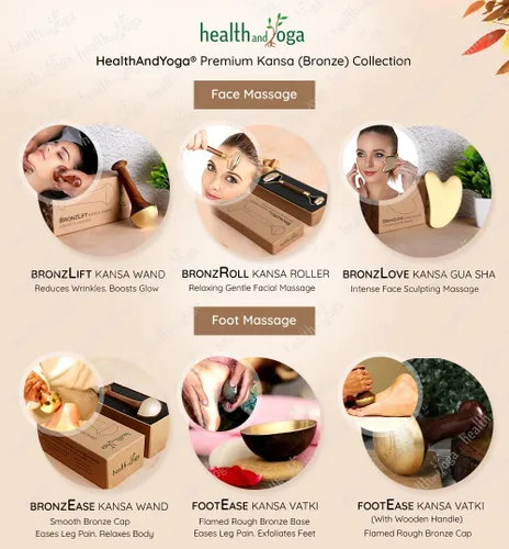 Vista 4 de SoulGenie HealthAndYoga™ BronzLift Kansa Masajeador facial adicional natural Vetiver Bath Scrub