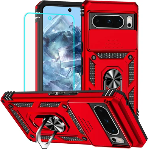 Vista 35 de HNHYGETE Funda para Pixel 6a con protector de pantalla HD, soporte giratorio de grado militar de 360° (resistente) a prueba de golpes para Google