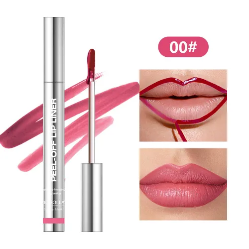 Vista 2 de BANGFENG Juego de 4 Delineadores de Labios Despegables con Tintura - De Larga Duración, A Prueba de Manchas, Tinte de Labios Mate Nude Resistente al