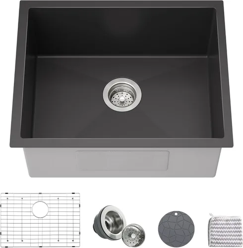 Vista 17 de TORVA Fregadero de Montaje Bajo para Cocina de 13 x 15 Pulgadas, Fregadero de Barra de Acero Inoxidable 304 Premium - Cuenca Profunda de 8 Pulgadas