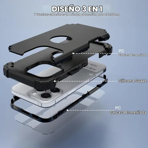 Vista 9 de IDweel Funda para iPhone 16 Pro Max con Protector de Pantalla, 3 en 1 Resistente a Golpes Ajuste Delgado Híbrida de Servicio Pesado Cubierta Dura