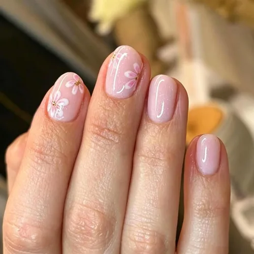 Vista 27 de Uñas postizas a presión de almendra marrón, medianas con diseños de leopardo y purpurina, uñas postizas en forma de almendra otoñal, uñas acrílicas