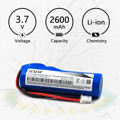 Vista 3 de Paquete de 2 baterías de iones de litio de 3.7 V 2600 mAh de repuesto para radio de emergencia Midland ER300 ER200 BATT20L Radio de alarma
