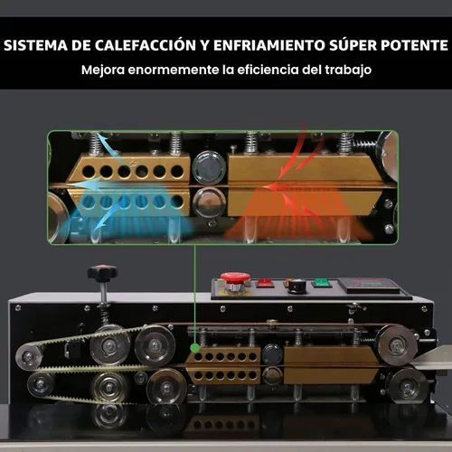 Vista 5 de U.S. Solid Máquina de sellado de sellador de banda de bolsa continua, sellador de banda horizontal automático con control de temperatura digital