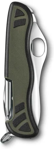 Vista 3 de Victorinox - Cuchillo suizo para soldado 08, 10 funciones, color oliva/negro Large one-handed lock blade with wavy edge, wood saw, screwdrivers