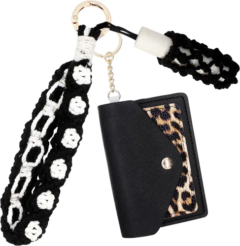 Vista 105 de BIHRTC Llavero de pulsera boho con soporte para lápiz labial, pulsera hecha a mano