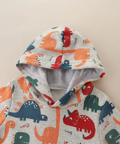 Vista 3 de Sudadera con capucha de forro polar de algodón para niños pequeños 2-7 años