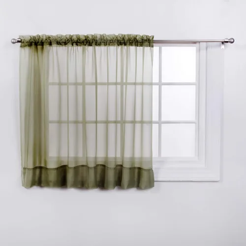 Vista 12 de Stylemaster Elegance Cenefa recta de gasa transparente, 60 x 14 pulgadas, color dorado