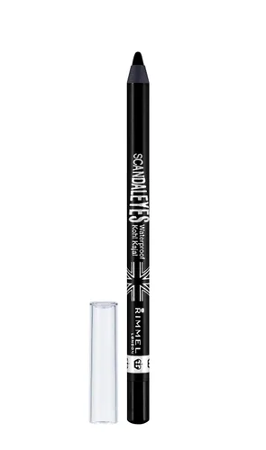 Vista 5 de Rimmel ScandalEyes Curve Alert - Máscara de pestañas con forro Kajal impermeable ScandalEyes Kohl Kajal, 1 juego, combo 001 negro
