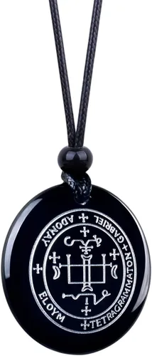 Vista 3 de Colgante de arcángel Gabriel Medalla milagrosa para hombres y mujeres Collar de amuleto de protección Medallones de piedras preciosas genuinas
