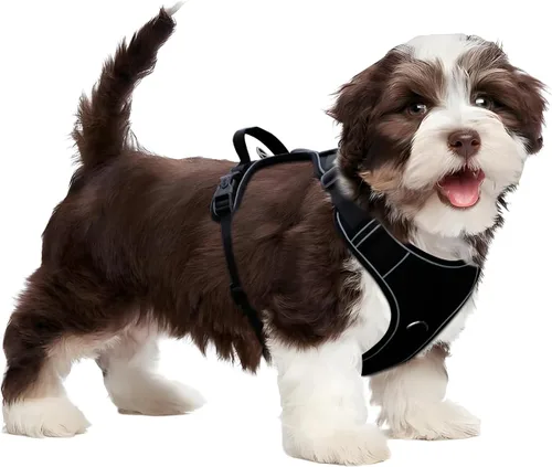 Vista 8 de Arnés sin tirones para perro extragrande, ajustable a prueba de escape, sin estrangulamiento y chaleco reflectante con asa para un fácil control