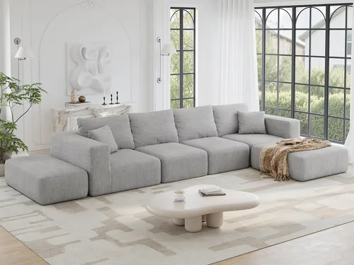 Vista 7 de Sofá modular de gran tamaño sin hueso de 150 pulgadas para sala de Beige