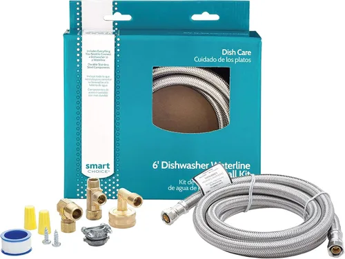 Vista 3 de Smart Choice Kit de instalación de lavavajillas de acero inoxidable de 6 pies