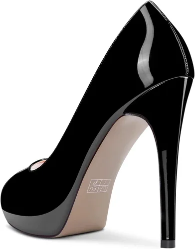 Vista 3 de NobleOnly Sandalias de tacón alto para mujer, con puntera abierta, sin cordones, transparentes, bonitas, para fiesta, tacones de 4.7 pulgadas
