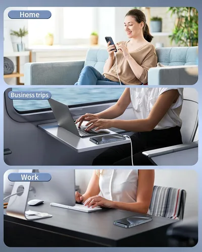 Vista 7 de Cable USB C a C de 240 W, paquete de 2 (6 pies/6 pies), cable de carga rápida USB-C a USB-C, cable de alimentación tipo C compatible con iPhone 17