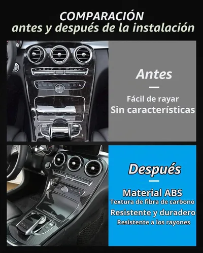 Vista 2 de Cubierta de Marco de Panel de Cambio de Marchas para Consola Central, Estilo de Patrón de Fibra de Carbono, Accesorios de Decoración