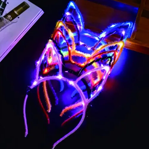 Vista 6 de Recuerdos de fiesta para niños y adultos, diadema de flores LED, suministros de fiesta brillantes, accesorios para el cabello iluminados para niños