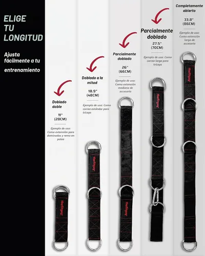 Vista 5 de THEFITGUY Correas de extensión de cable para accesorios de máquina de cable