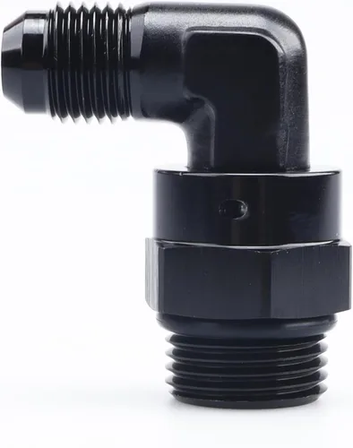 Vista 20 de AC PERFORMANCE Aluminio negro 90 grados -6 AN macho Flare a -4 AN ORB O Ring Puerto Rosca 7/16 x 20 Adaptador de montaje giratorio