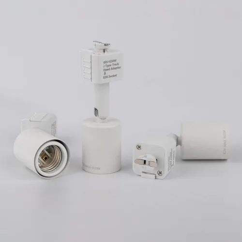 Vista 7 de mirrea Cabezal de iluminación de riel tipo J a E26 Adaptador de base de tornillo mediano Dirección de luz ajustable paquete de 3 (blanco)