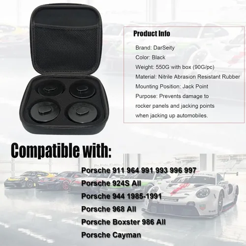 Vista 2 de Paquete de 4 adaptadores de goma para Porsche, con caja Stroage