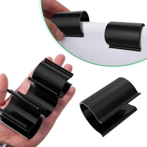 Vista 3 de Jetec 16 clips negros para cubierta de piscina para abrazaderas de cubierta de piscina sobre el suelo para abrazaderas de tubería de PVC de 1-1/2