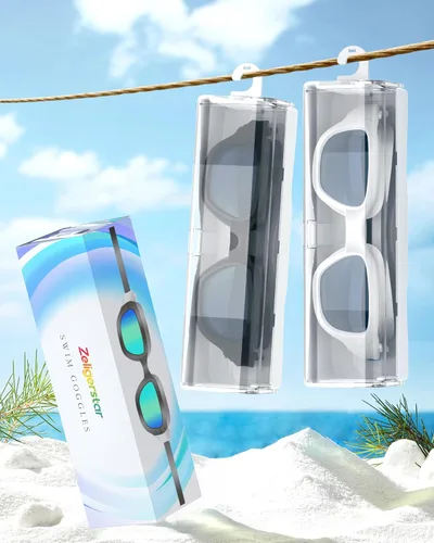 Vista 8 de Gafas de natación polarizadas, gafas de natación unisex para adultos, antivaho, anti UV, vista amplia, gafas de piscina para hombres y mujeres