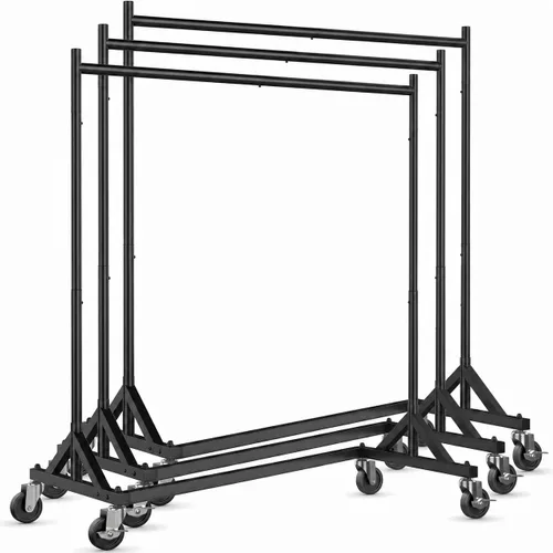 Vista 8 de HOKEEPER Perchero Z con capacidad para 500 libras, resistente perchero de ropa comercial para colgar ropa con ruedas, estante Z portátil