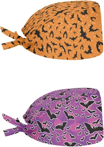 Vista 116 de Babrukda Paquete de 2 gorras con banda para el sudor ajustable con lazo en la espalda, gorro divertido