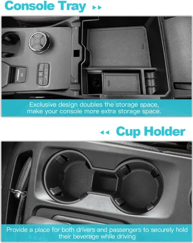 Vista 4 de CDEFG Organizador de consola central para Ford Ranger 2026 2026 (Raptor/Lariat/XLT/XL) Accesorios Bandeja de consola central reposabrazos caja