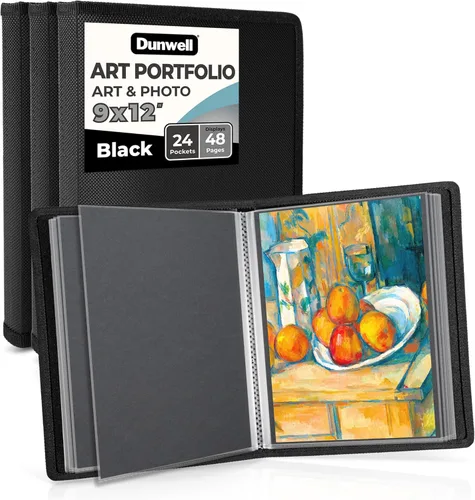 Vista 15 de Dunwell Art Portfolio - Carpeta de 8.5 x 11 pulgadas (negro), papel de montaje, carpeta de cartera para obras de arte, carpeta de arte de 8.5 x 11