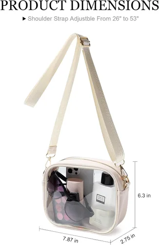 Vista 7 de TOBVZOO - Bolsa bandolera transparente aprobada para estadios, conciertos y eventos deportivos, unisex