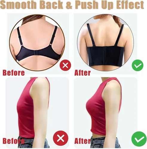 Vista 4 de Runilut Women Longline Strapless Bra,Push Up Bra,Full Coverage Underwire Bra,Hide Back Fat Deep Cup Bra,Smoothing Bra