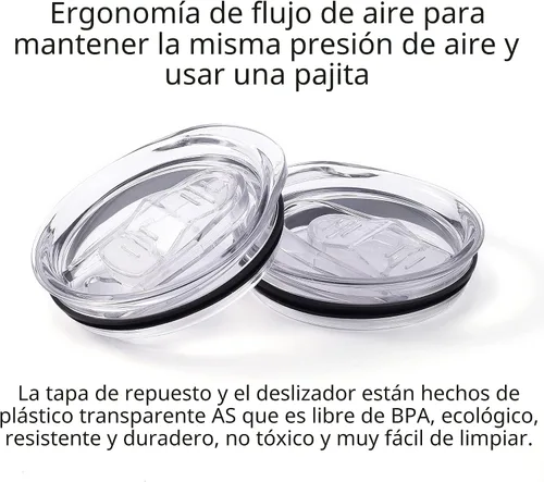 Vista 4 de Tapas delgadas de repuesto para vaso de 20 onzas, paquete de 3, boca de taza de 2.75 pulgadas, compatibles con YETI Rambler y más vasos para vasos